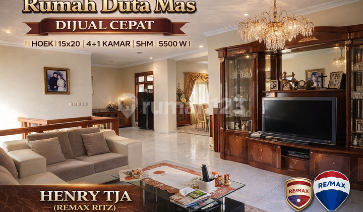 Rumah Hoek Duta Mas 300 M² - SHM On Hand | 4+1 KT | Lokasi Prime