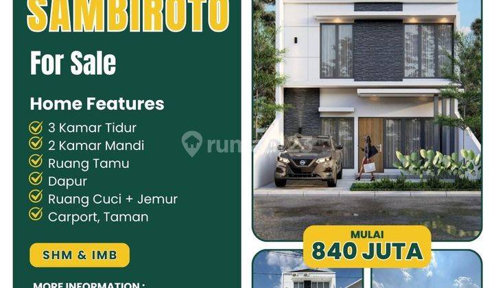 Rumah Cantik 2 Lt di Sambiroto Hunian Idaman Milenial, Hanya 800 Jutaan  2