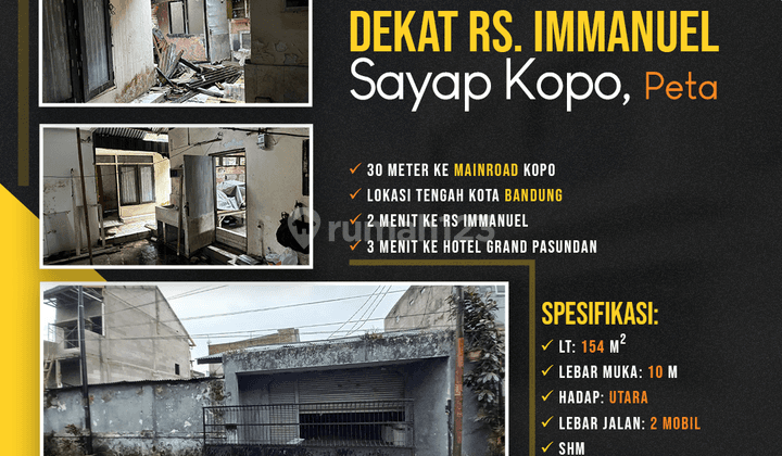 Rumah SHM Hitung Tanah 154 M2 Dekat Rs Immanuel Sayap Kopo, Peta 1