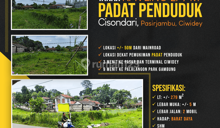 Kavling 279 M2 Padat Penduduk Cisondari, Pasirjambu, Ciwidey 1