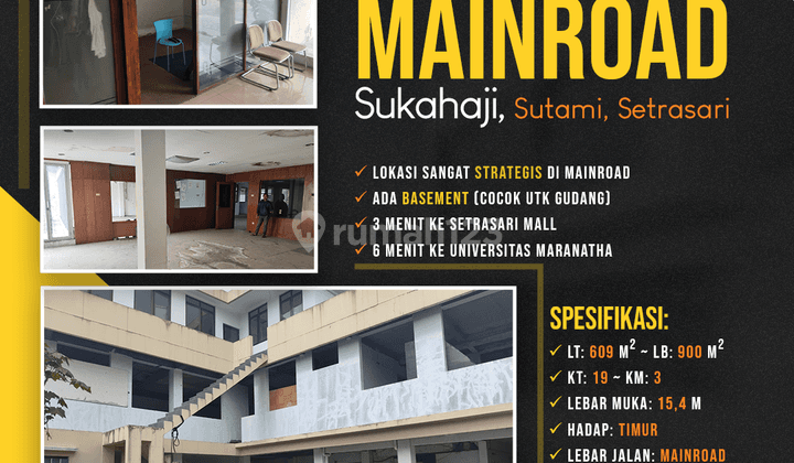 Ruko 3 Lt. Dan Basement Mainroad Strategis Sukahaji, Sutami 1