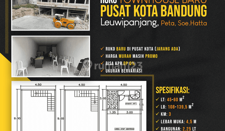 Ruko Townhouse Baru Pusat Kota Bandung Leuwipanjang, Peta 1