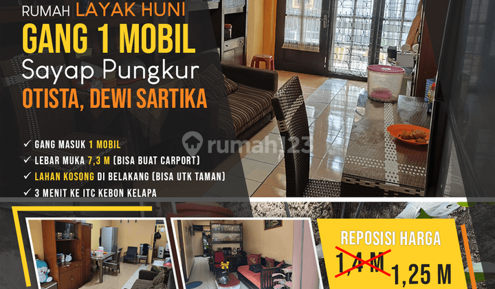 Rumah Layak Huni Gang 1 Mobil Sayap Pungkur, Otista, Dewi Sartika 1