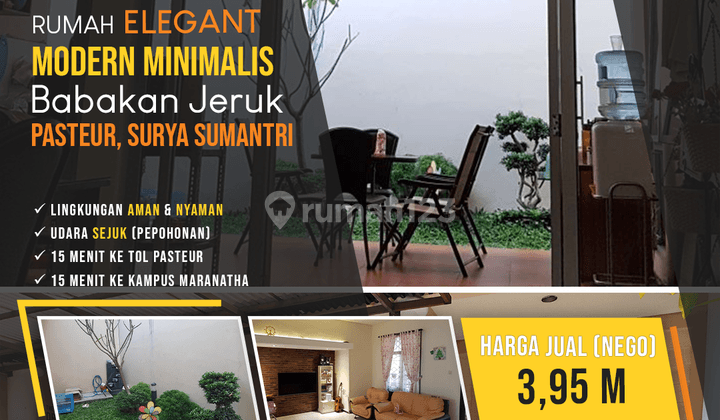 Rumah Elegant Modern Minimalis, Babakan Jeruk, Pasteur 1