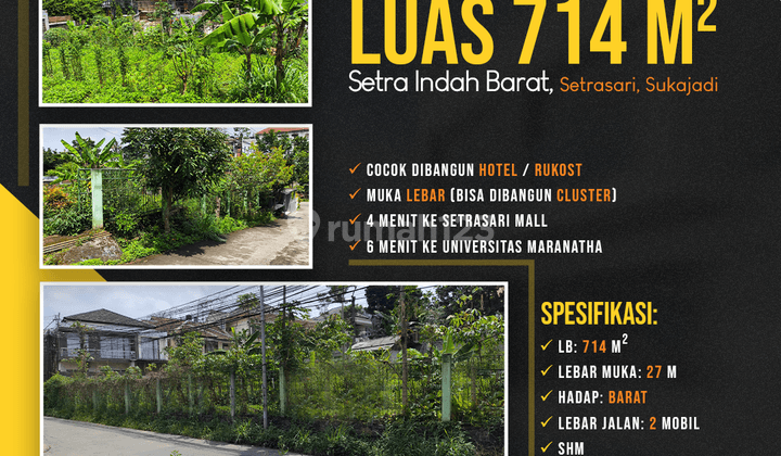 Kavling Area Nyaman 714 M2 Setra Indah Barat, Setrasari, Sukajadi 1