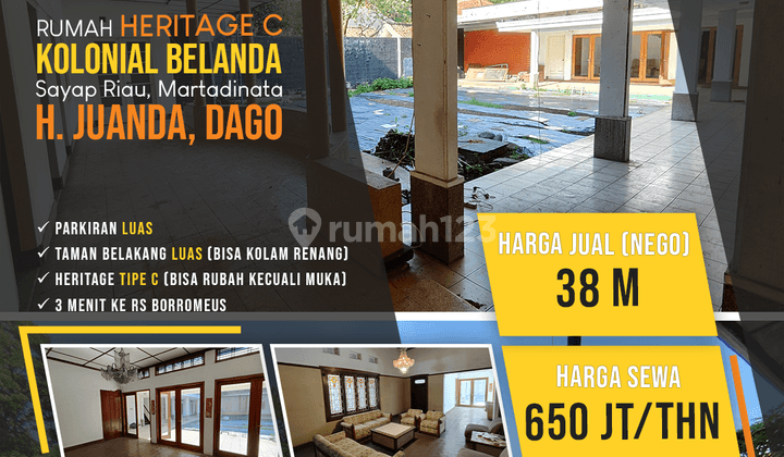 Rumah Peninggalan Jaman Kolonial Belanda SHM Heritage Tipe C Sayap H. Juanda, Dago, Bandung 1