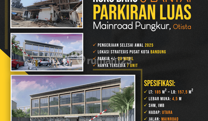 Ruko Baru SHM 3 Lantai Parkiran Luas Mainroad Pungkur, Bandung 1