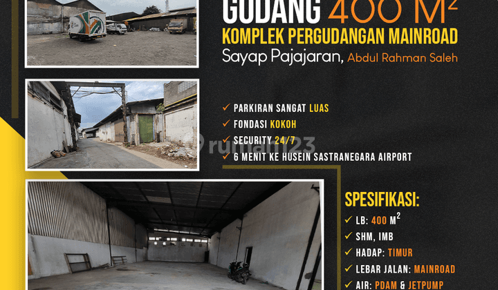 Gudang 400 M Komplek Pergudangan Mainroad Sayap Pajajaran, Bandung