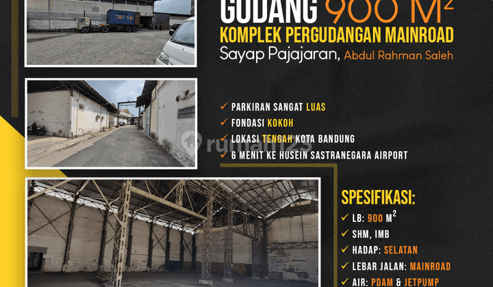 Gudang 900 M Komplek Pergudangan Mainroad Satap Pajajaran, Bandung