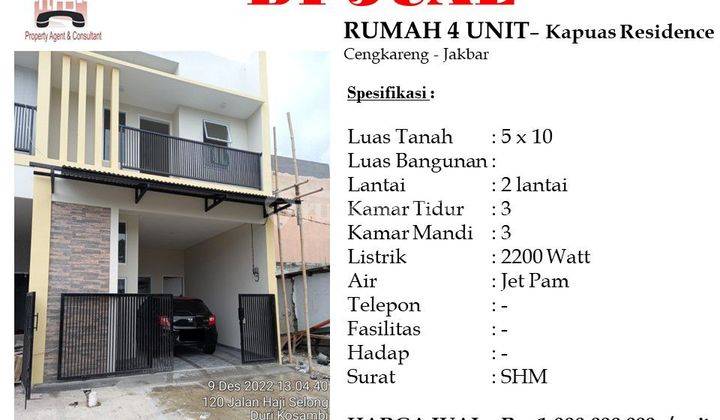 DIJUAL Rumah Baru di daerah Kapuas Residence 1