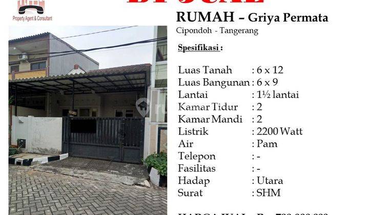 DIJUAL Rumah Bagus 2 Lantai di Griya Permata 1