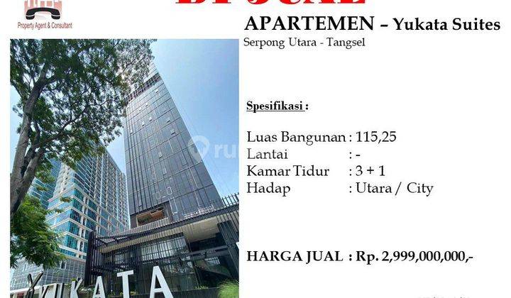 DIJUAL Apartemen 3 Kamar Tidur Yukata Suites 1