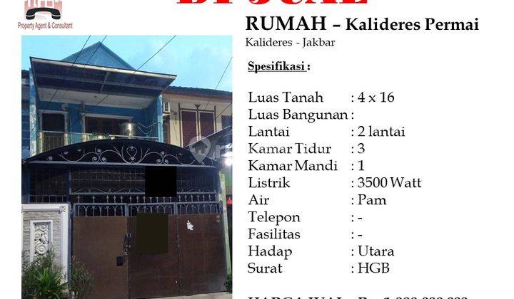 Dijual Rumah di Kalideres Permai Jakarta Barat 1