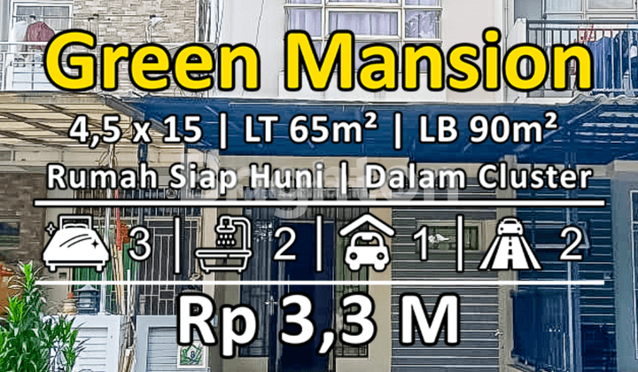 Rumah Siap Huni 3M-an Di Cluster Green Mansion, Jakarta Barat 1