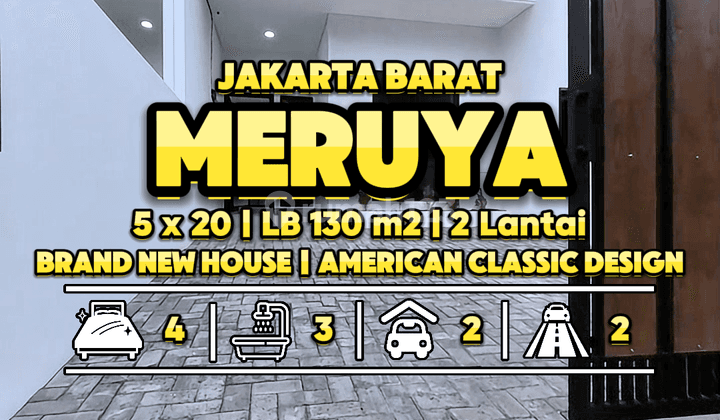 Rumah American Classic 5x20 di Meruya, Jakarta Barat 1