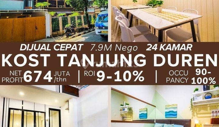 Jual Rumah Kost Tanjung Duren, Roi 9 Sampai 10 Persen Per Tahun Occopancy Full 2