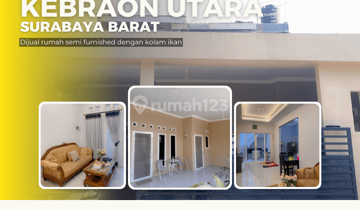 Rumah 2 Lantai, Ada Kolam Ikan, Kebraon Utara Surabaya Barat 1