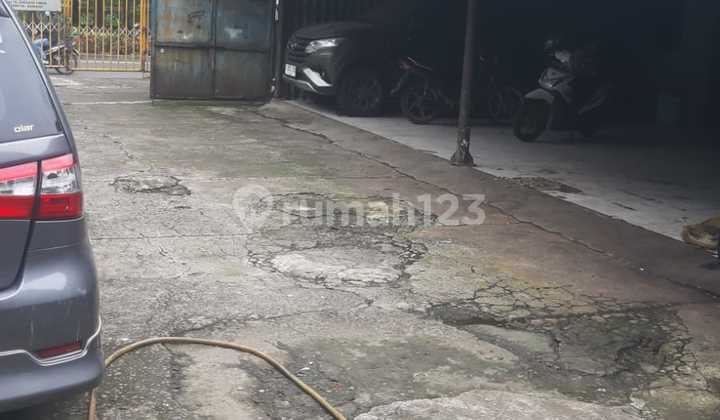 Tanah, Omersial di Pinggir Jalan Raya Aktip Ex Bengkel di Duren Sawit