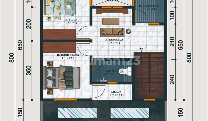 Bisa KPR, Rumah, 2 Lantai Dalam Cluster di Lokasi Strategis dan Bebas Banjir Ciracas Jakarta Timur 2