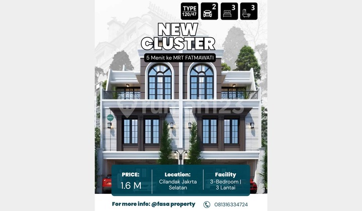 Cluster Baru 2 Lantai 5 Menit dari MRT Fatmawati Jakarta Selatan