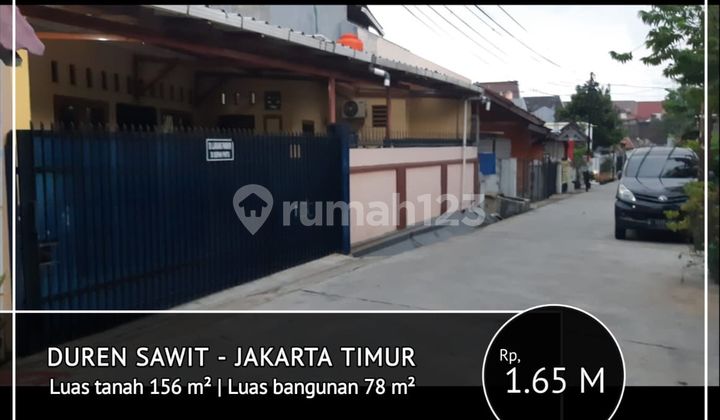 Dijual Rumah Siap Huni Dalam Komp di Duren Sawit Jakarta Timur