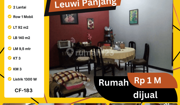 Jual Rumah 2 Lantai Permanen di Sayap Leuwi Panjang Bandung 1