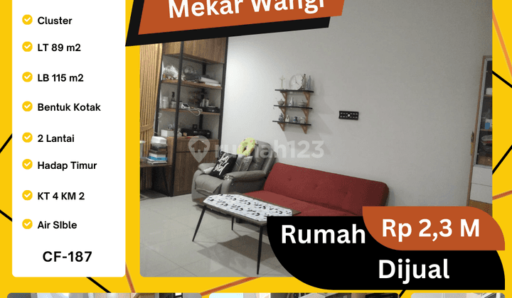 Jual Rumah Minimalis 2 Lantai di Cluster Mekar Wangi 1