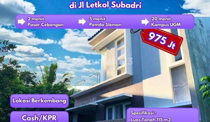 Rumah 2 Lantai Semi furnished Diutara Pasar Cebongan Sleman 1