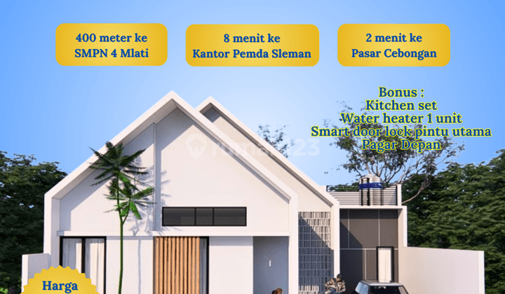 Rumah Scandinavian dengan Rooftop 800 Jt-an dekat Pasar Cebongan 1