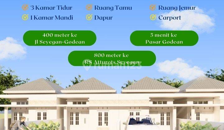 Rumah Limasan Modern 3 Kamar Tidur di Jl Seyegan godean 1