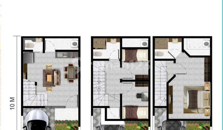 Rumah 4,5x10 45m 3 Lantai Arcadia Pik2 Siap Huni Pik 2 Murah 2