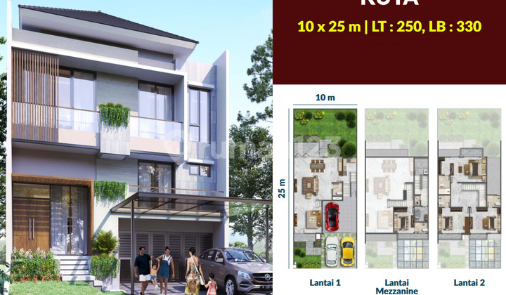 Rumah 10x25 250m 3 Lantai View Danau Simprug Residence Pik2 Jual