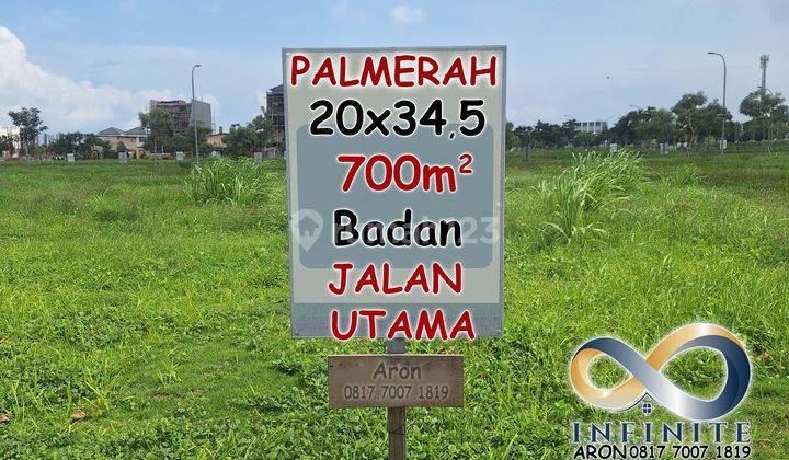 Tanah Palmerah 700m Hadap Jalan Raya Langsung 20x35 . Jual Cepat 1