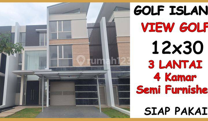 Rumah Mozart Golf Island 12x30 Langsung View lapangan golf 4 Kamar . Disewa Cepat 1