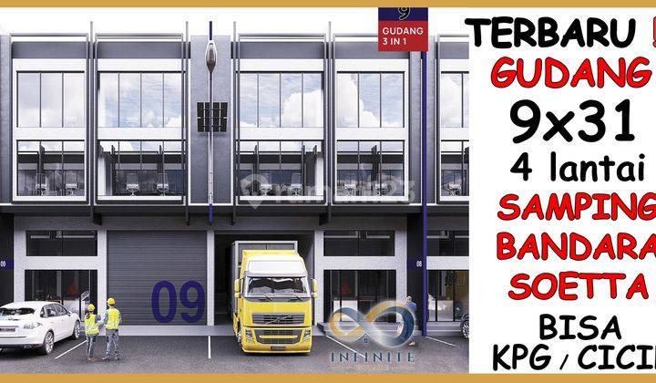 Gudang Kantor Benda 9x31 Full Bangunan . Bisa Kpg Atau Cicilan Harga Termurah Dekat Bandara . Komplek Pergudangan Duta Indah Starhub 1