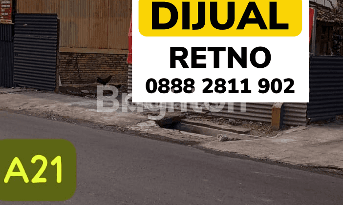 JUAL TANAH BONUS BANGUNAN TENGAH KOTA SOLO DEKAT JALAN RAYA 1