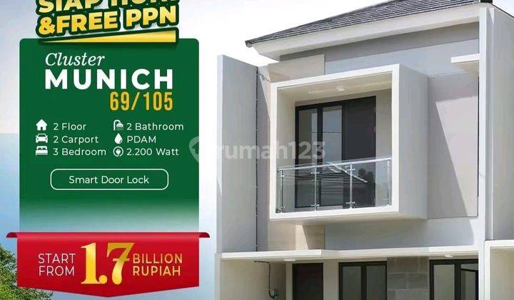 Rumah 2 Lantai Siap Huni Akses Langsung Jl Raya Tegar Beriman 2