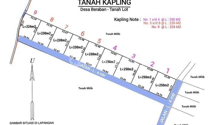 Tanah Cocok Untuk Kavling Villa Atau Villa Pribadi Dekat Tanah Lot