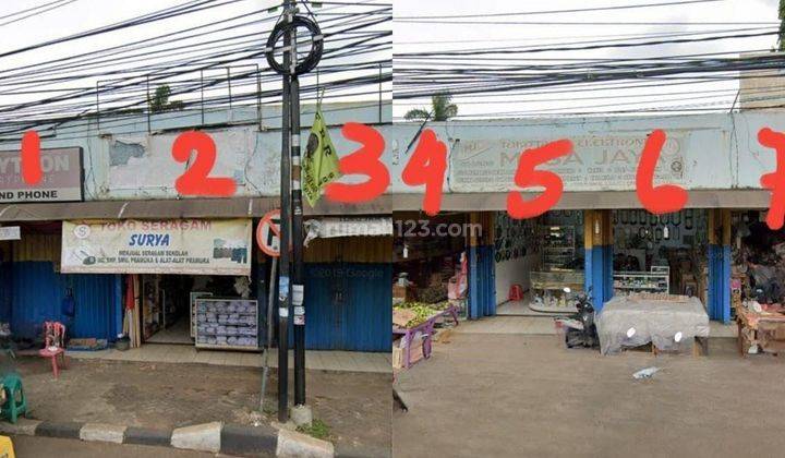 Tanah terdiri 7 kios di kawasan Ciledug kota Tangerang dekat pintu masuk CBD 1