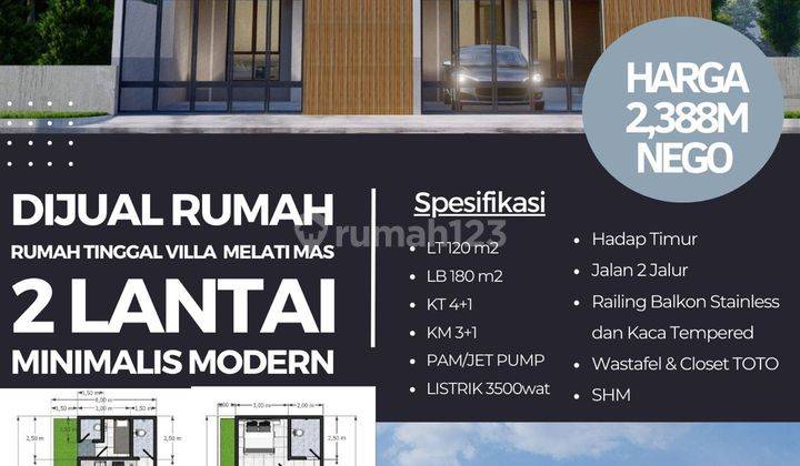 Rumah Baru Villa Melati Mas, 2 Lantai, SHM Modern Minimalis 1