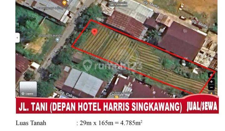 DIJUAL TANAH JALAN TANI , DEPAN HOTEL  HARRIS SINGKAWANG  1