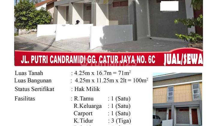 Dijual Rumah Baru 2 Lantai Putri Candramidi Gg Catur Jaya 2