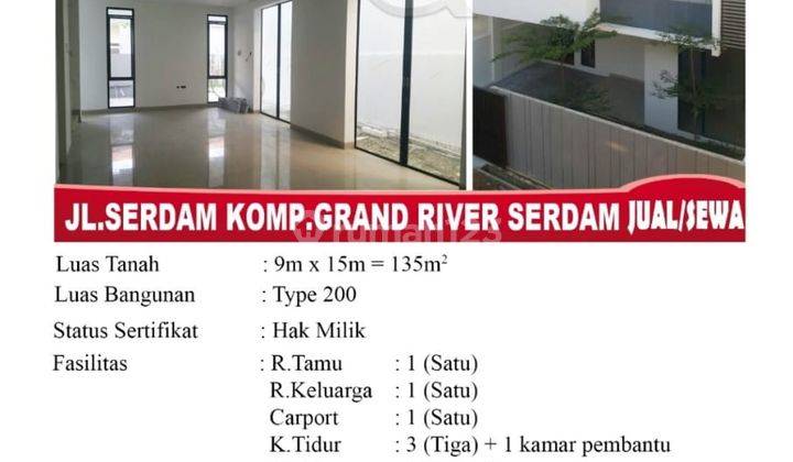 DIJUAL MURAH RUMAH CLUSTER JALAN SERDAM TIPE 200 2