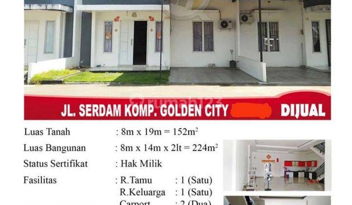 DIJUAL RUMAH JLN. SEDAM KOMP. GOLDEN CITY di Jalan : Sungai Raya Dalam, CLUSTER 2