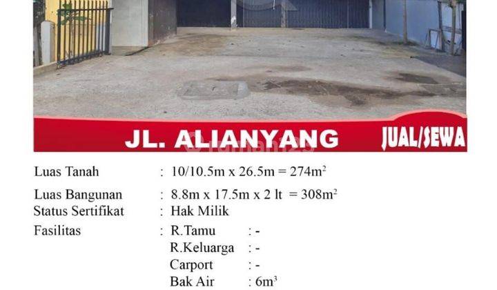 Dijual  Ruko Siap Usaha Jalan  Alianyang 2