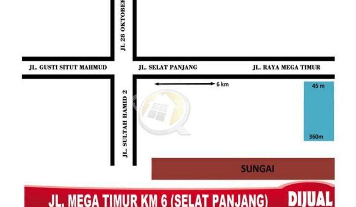 DIJUAL TANAH   TEPI JL. MEGA TIMUR(SELAT PANJANG) , LOKASI BERKEMBANG DEKAT DERMAGA  1