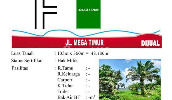 DIJUAL TANAH  SIAP BANGUN TEPI JALAN. MEGA TIMUR (SELAT PANJANG)  2