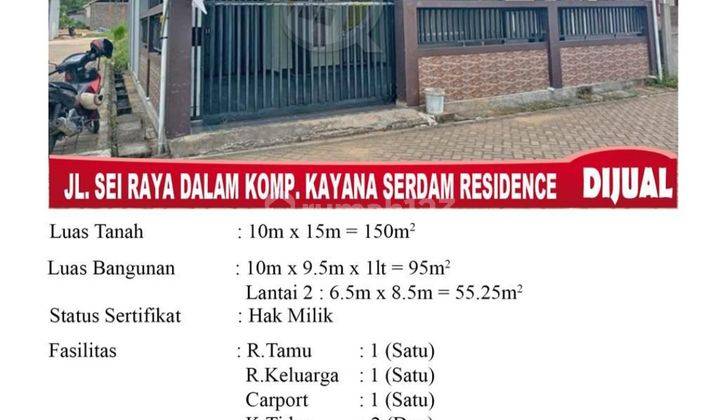 Dijual Cepat/harga Miring Rumah Jl. Serdam 2