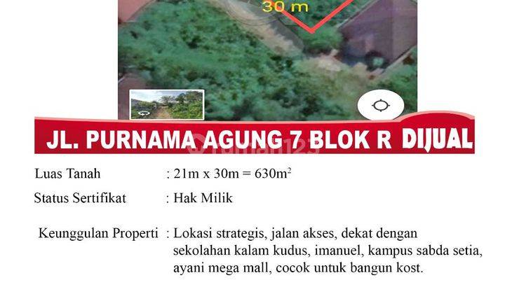 DIJUAL TANAH SIAP BANGUN JL. PURNAMA AGUNG 7 2