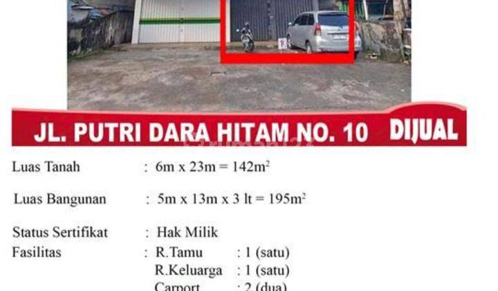 DIJUAL RUKO SIAP USAHA JL. PUTRIDARA HITAM 2